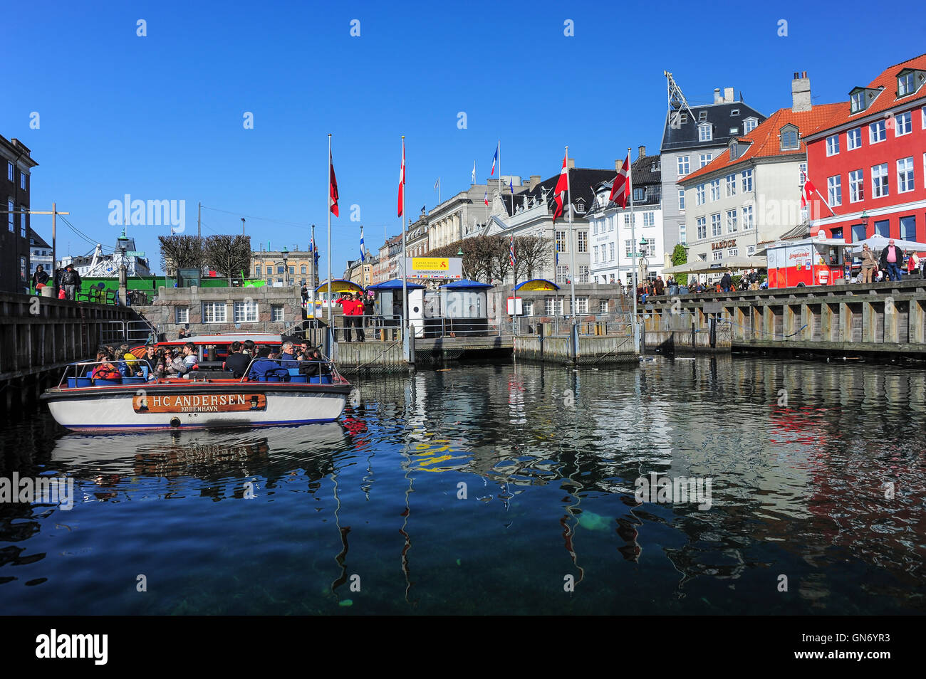 Canal de Nyhavn, Copenhague, Dinamarca Foto de stock