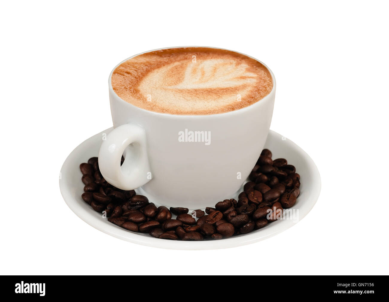 https://c8.alamy.com/compes/gn7156/capuchino-con-granos-de-cafe-aislado-sobre-fondo-blanco-gn7156.jpg