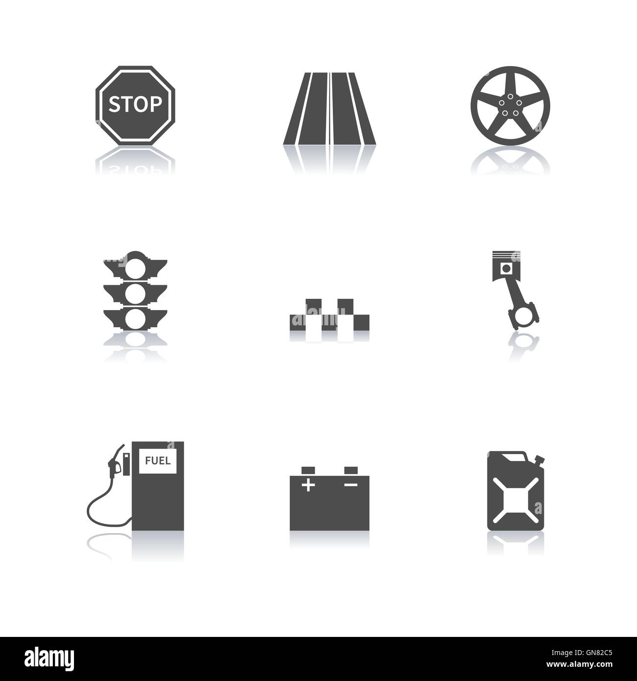 Auto iconos, ilustración vectorial. Ilustración del Vector