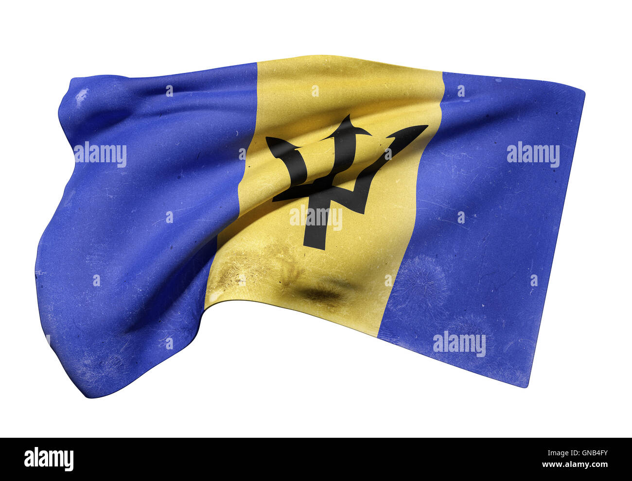 3D rendering de Barbados ondear la bandera Foto de stock