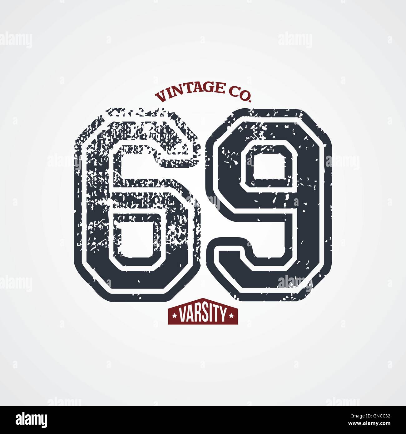 Número varsity prenda theme Ilustración del Vector