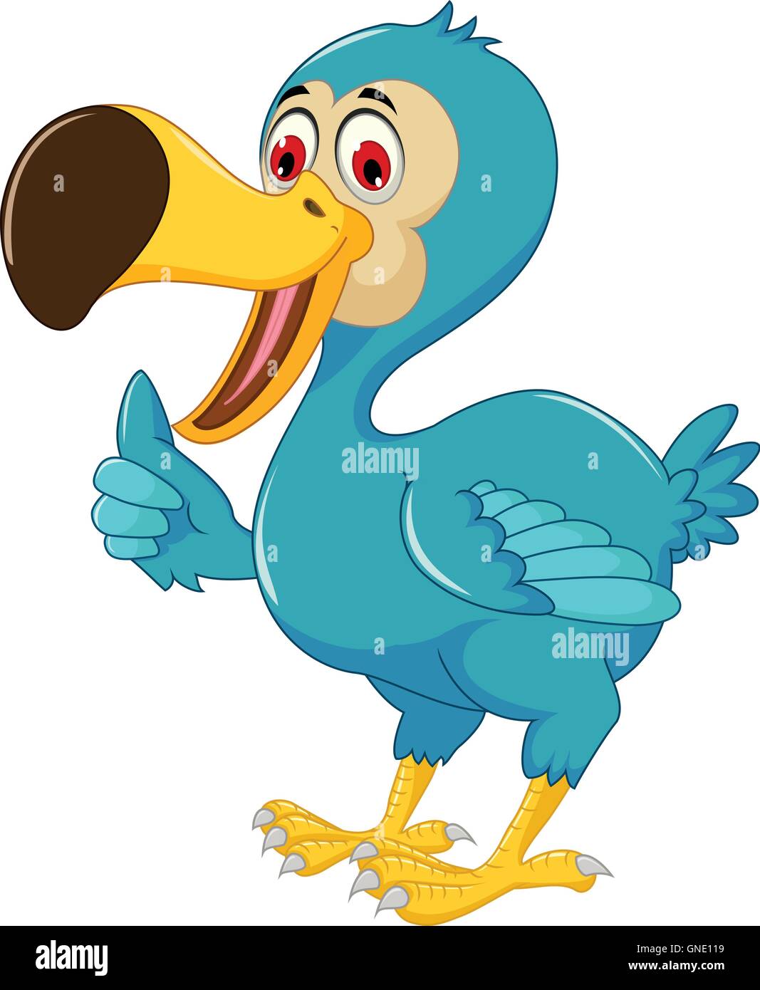 Cute Dodo Bird cartoon pulgar arriba Ilustración del Vector