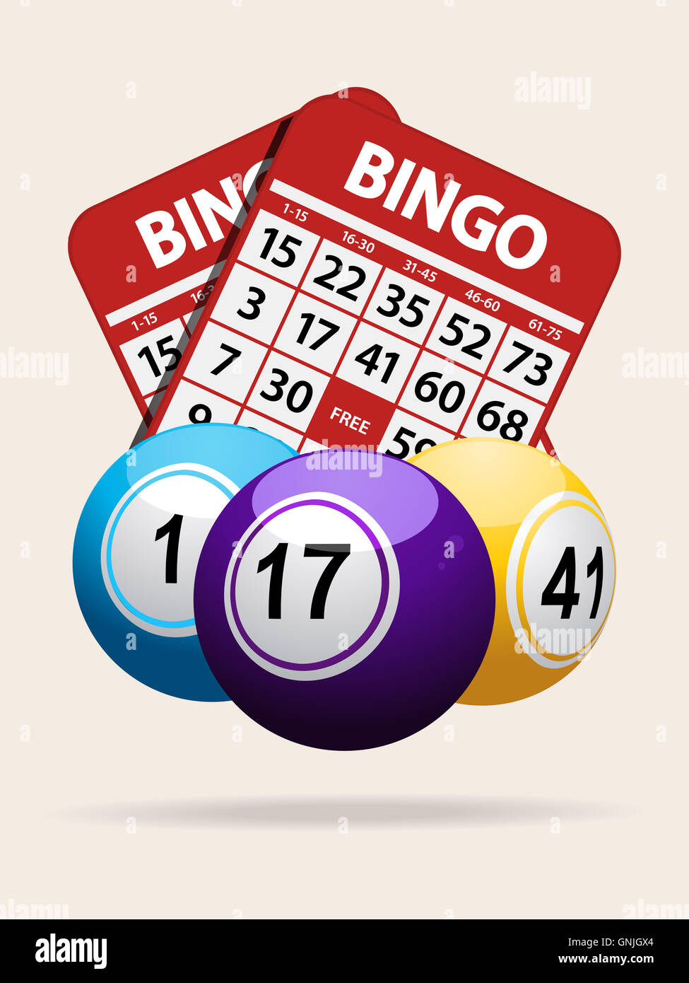 Cartones de bingo recortadas sobre fondo blanco Fotografía de stock - Alamy