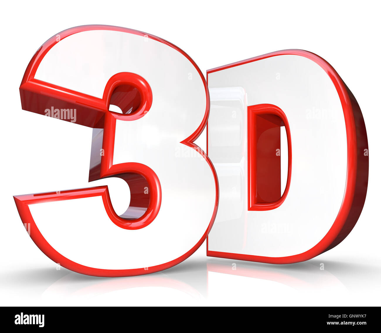 3D Rojo Letra y número de visualización tridimensional Foto de stock
