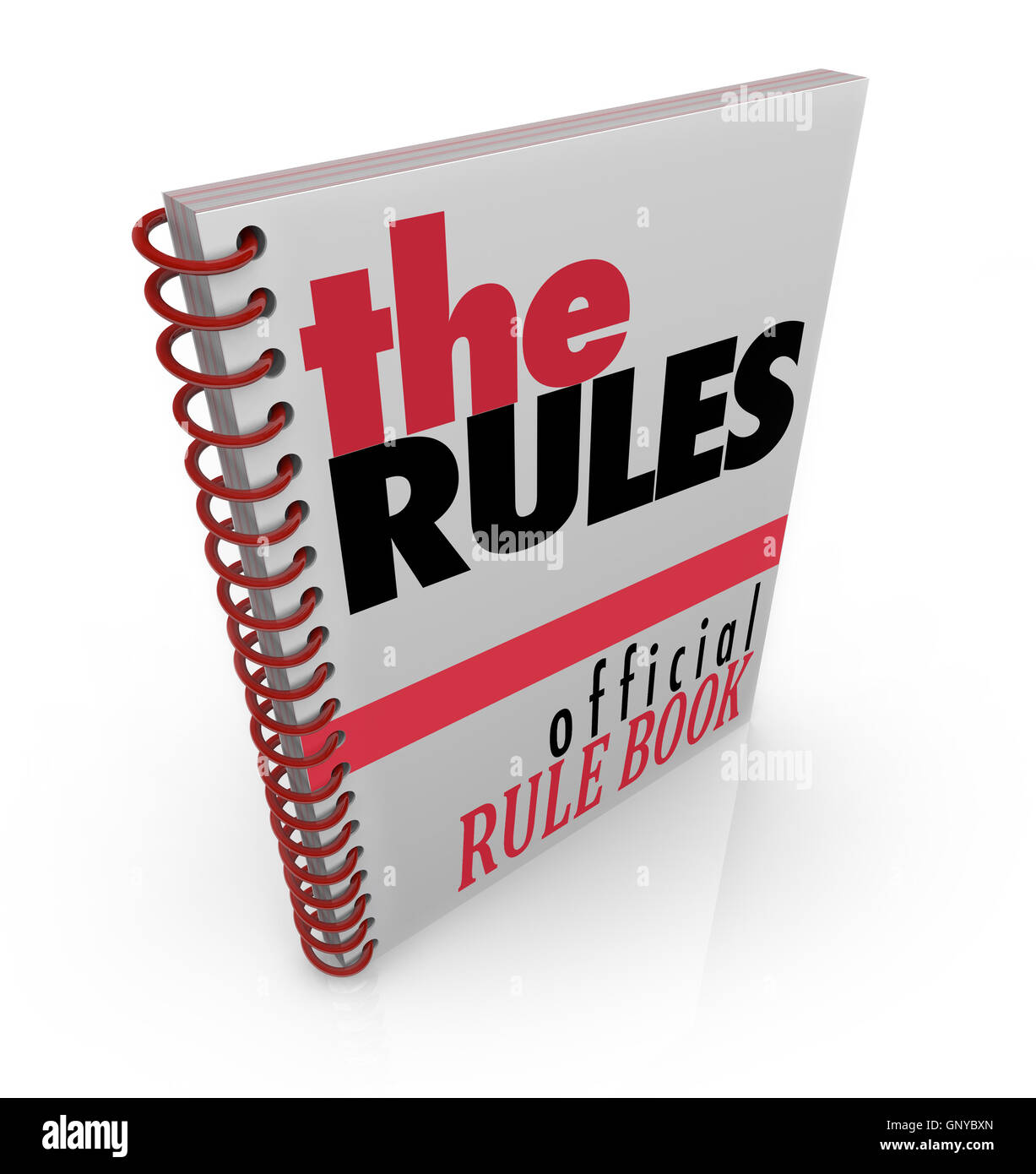El libro de reglas una regla oficial direcciones manual Foto de stock