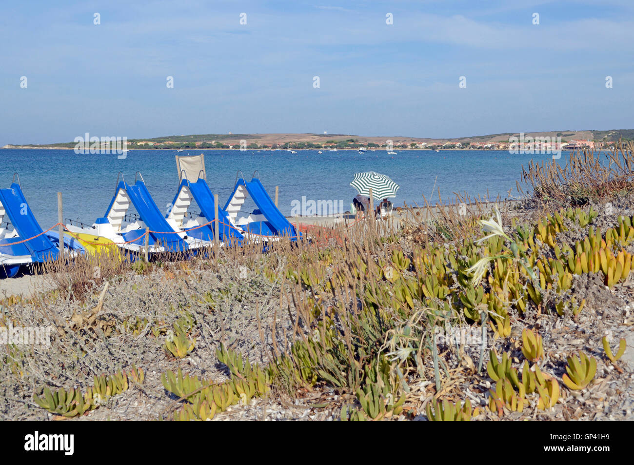 Putzu Idu Beach en un día nublado Foto de stock
