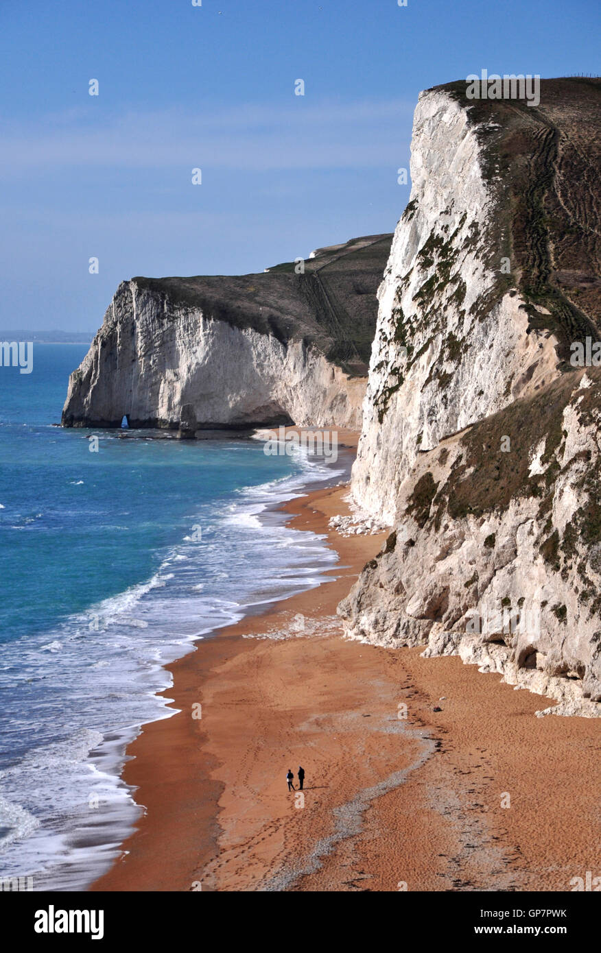 Cabeza Swyre y Bat's head en la costa Jurásica de Dorset, Reino Unido Foto de stock