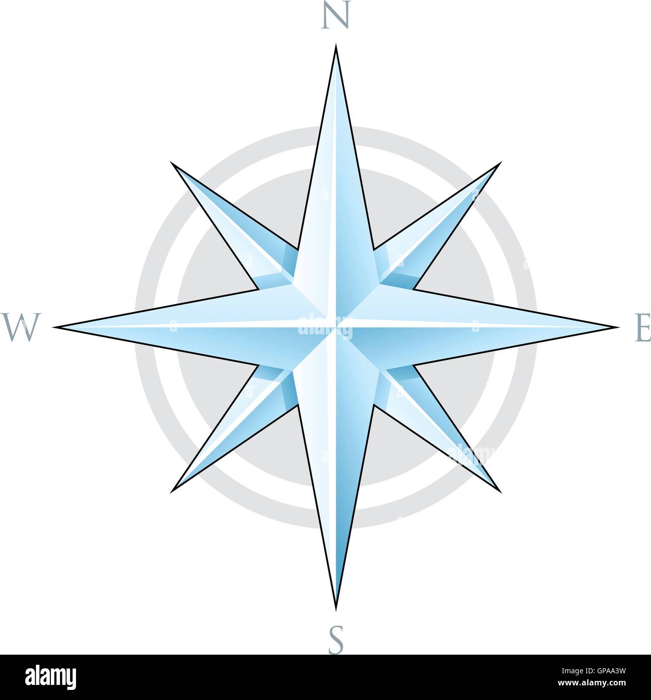 Ilustración de brújula azul estrella aislado sobre un fondo blanco Imagen  Vector de stock - Alamy