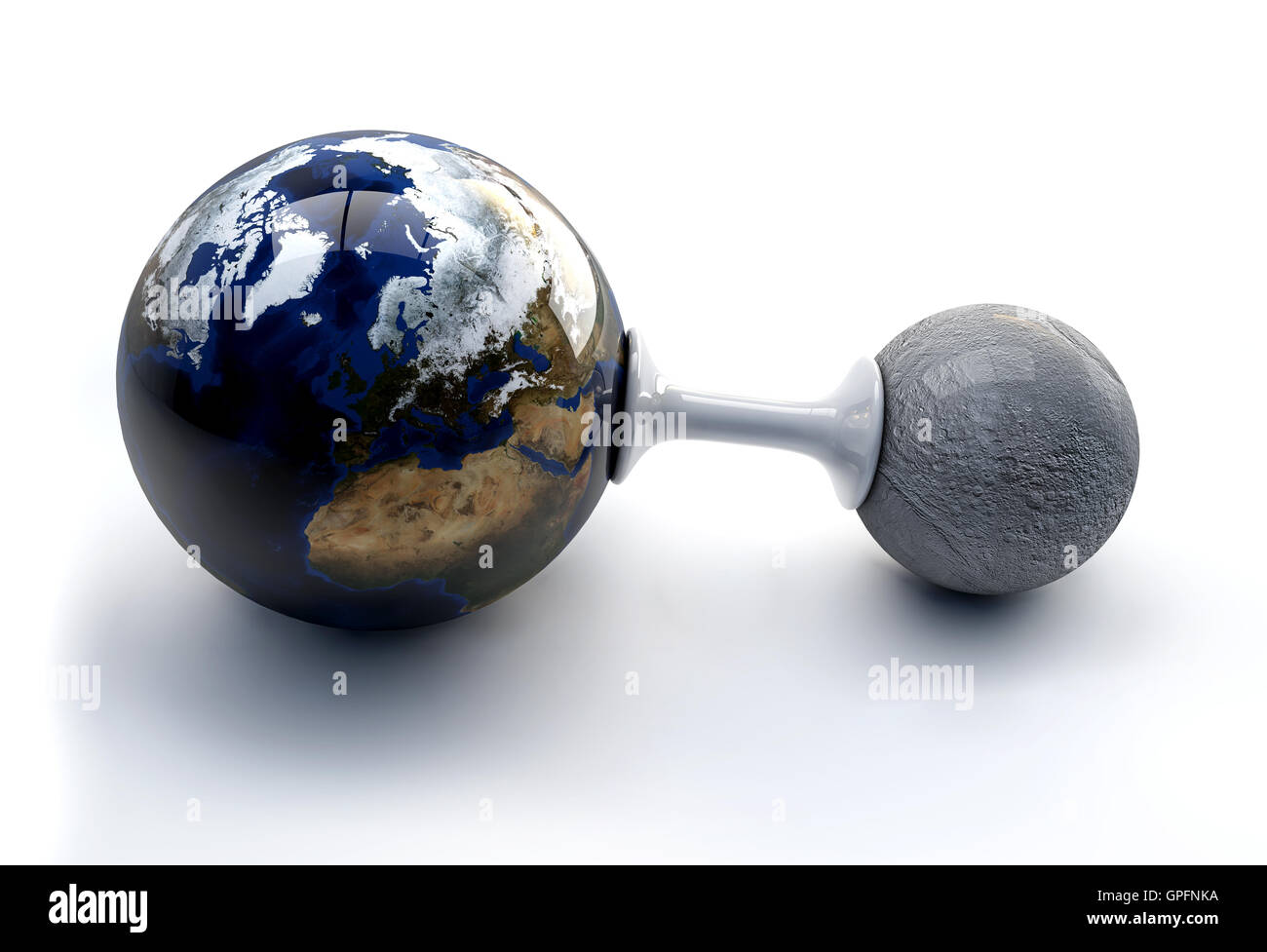 Ilustraci n 3D De La Tierra Y La Luna Sobre Fondo Blanco Fotograf a De 