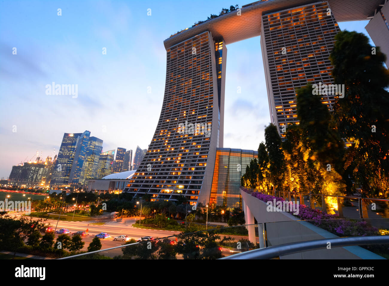 Marina Bay Sands Resort, Singapur Foto de stock