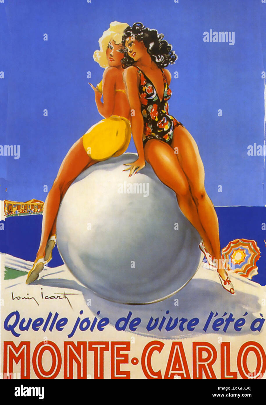 Cartel promocional de MONTE CARLO sobre 1955 Foto de stock