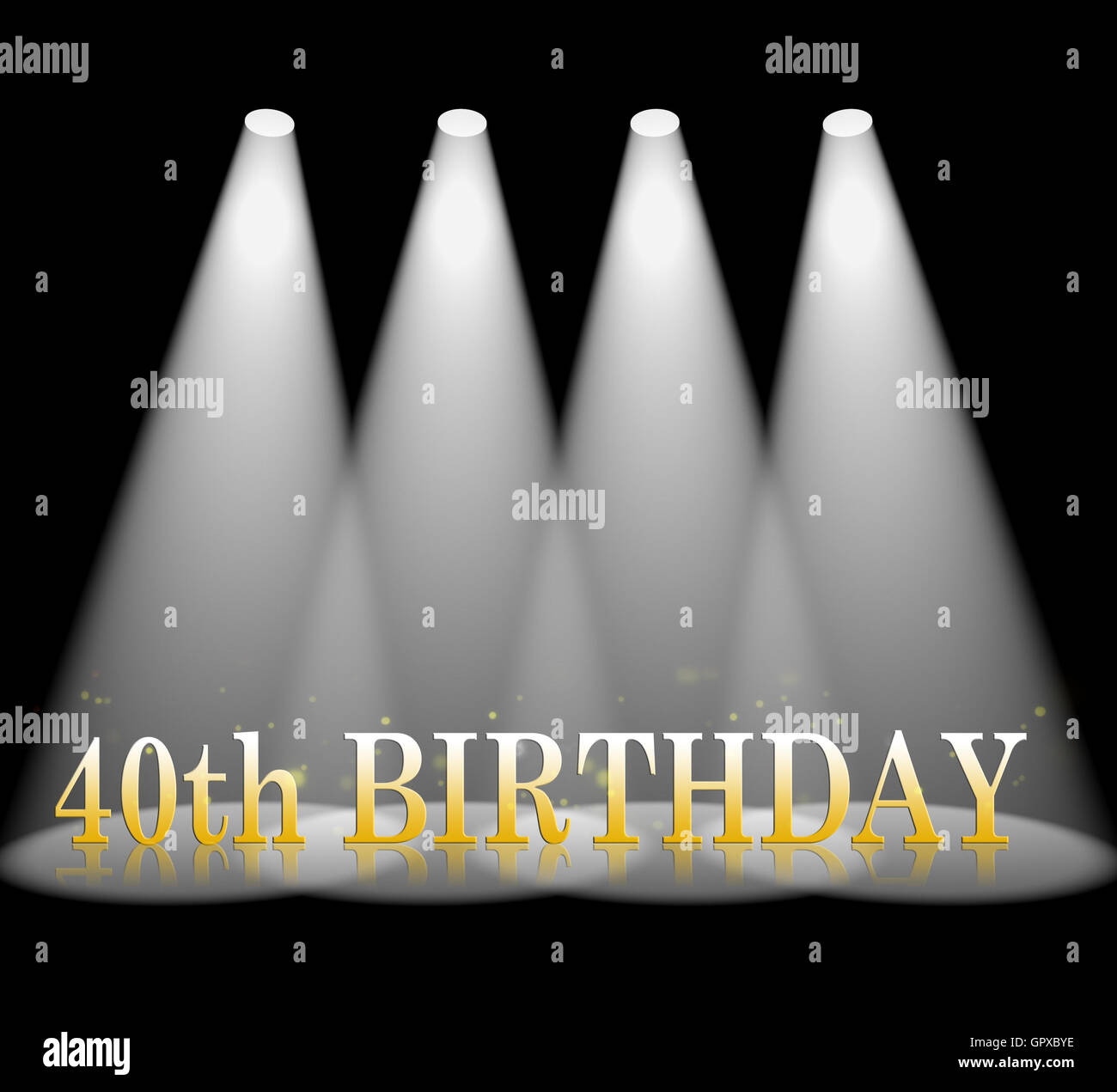 40º cumpleaños significa rayo de luz y celebrar Foto de stock