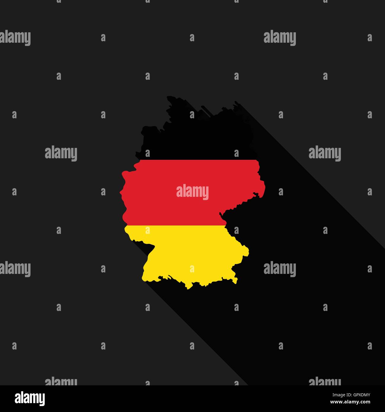 Alemania Bandera Mapa Plano Dise O Icono S Mbolo Aislado Larga Sombra Ilustraci N Vectorial