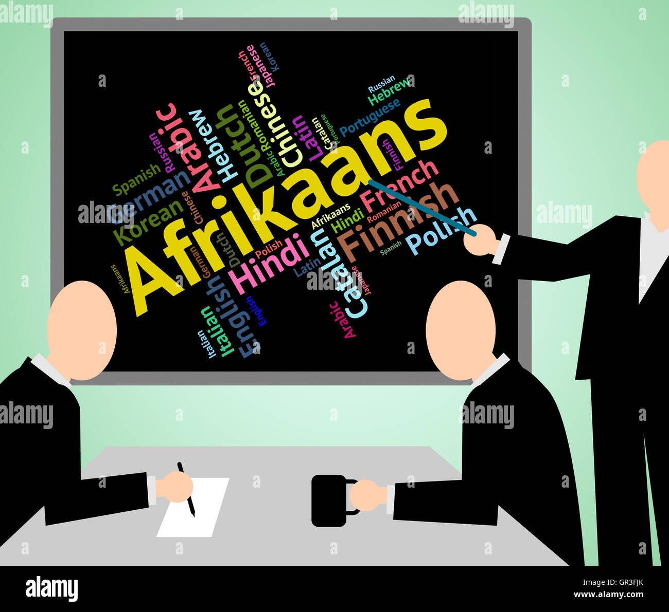 Palabra Afrikaans indicando Sudáfrica y relaciones Foto de stock
