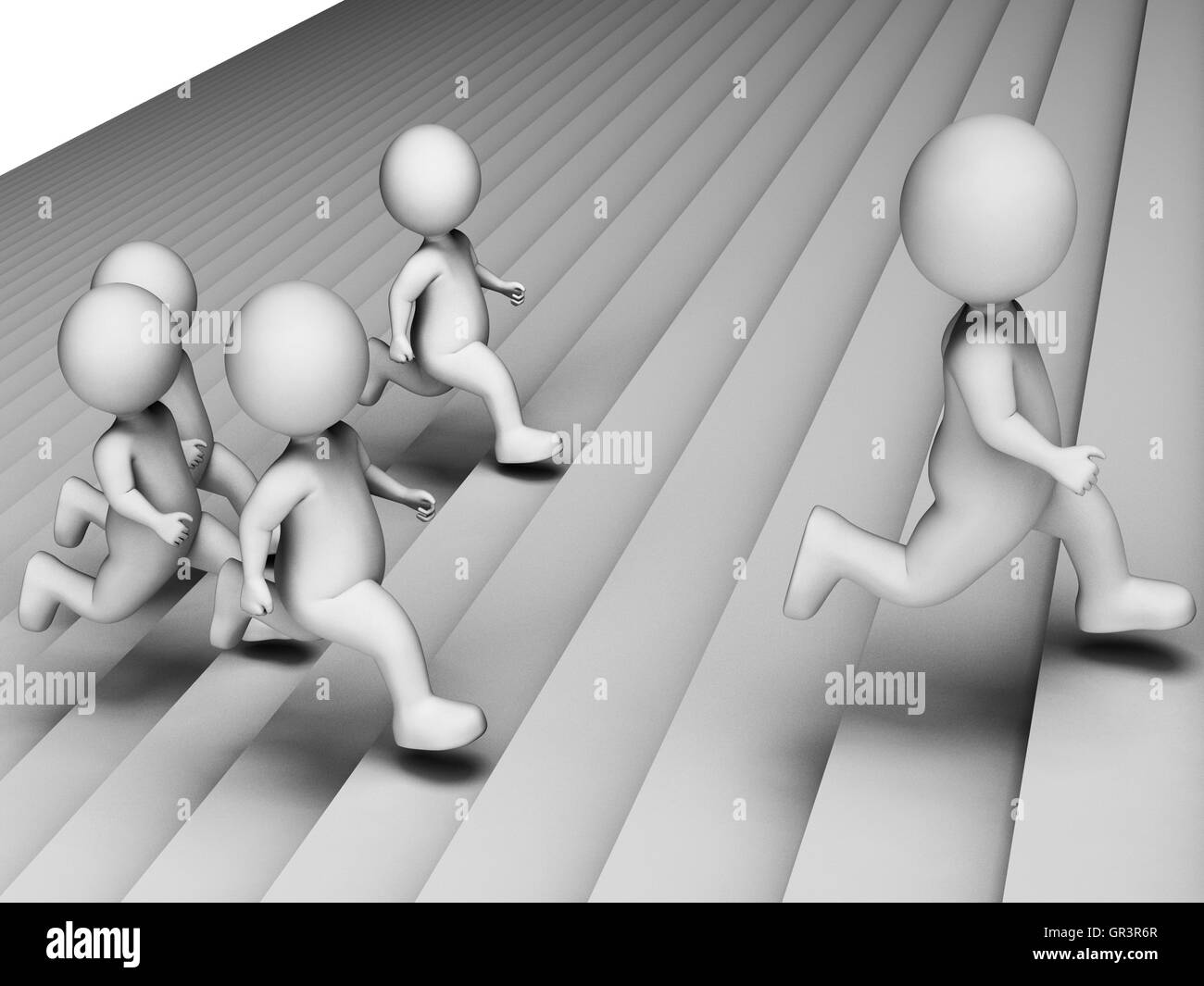 Salud jogging indicando Work-Out Ascend y Objetivo 3D Rendering Fotografía  de stock - Alamy