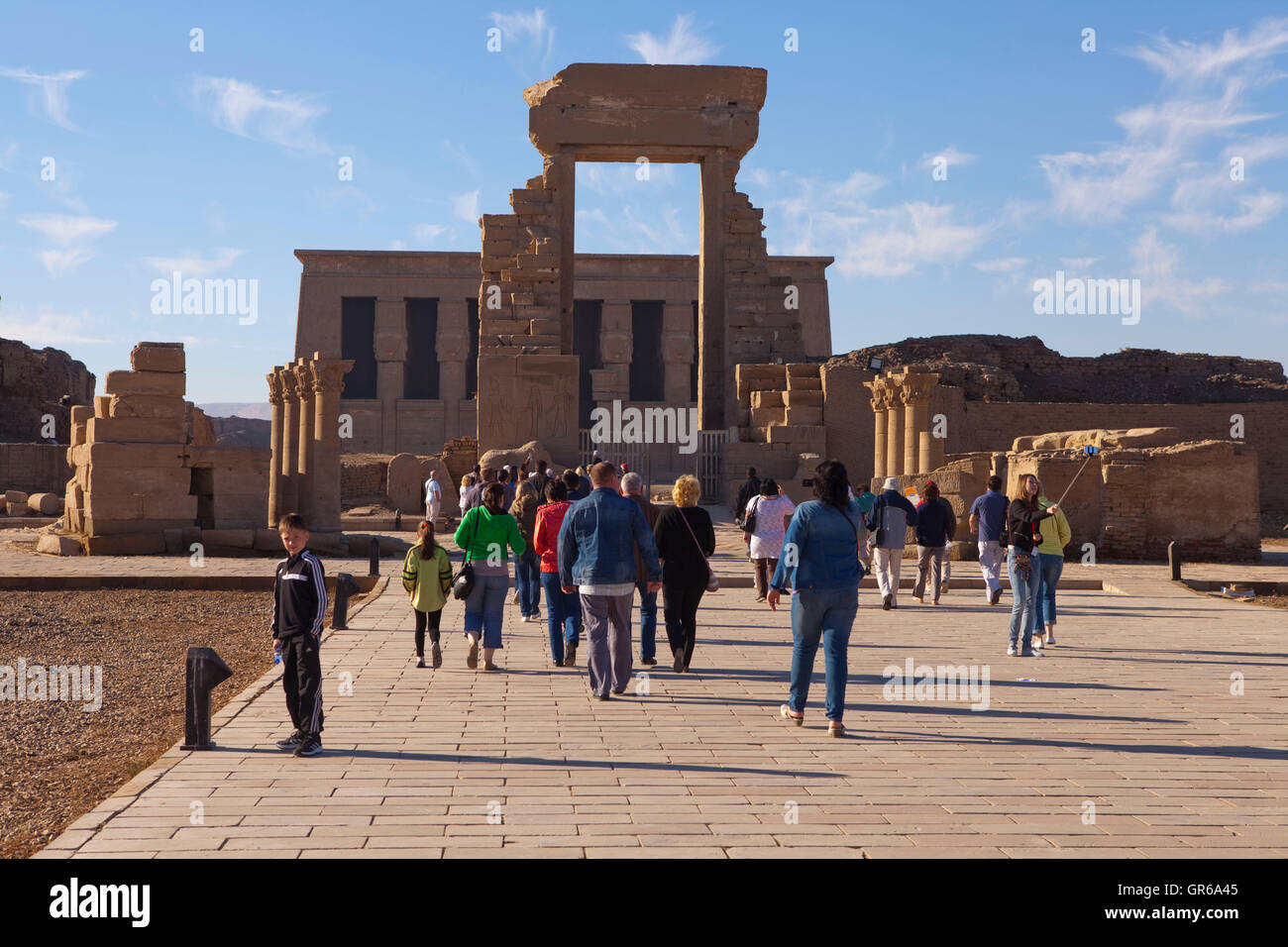 Templo Egipcio , Dendera , Luxor , el Alto Egipto , Egipto Foto de stock