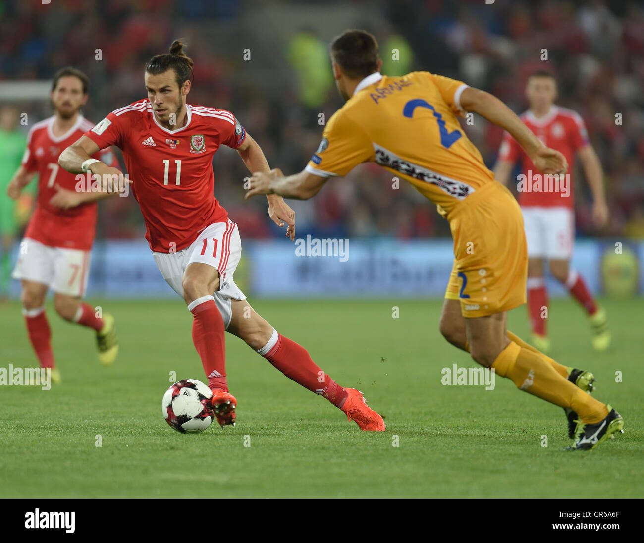 Gales v Moldova clasificatorio para la Copa Mundial de la FIFA Grupo Europeo D Cardiff City Stadium el 5 de septiembre de 2016 Foto de stock