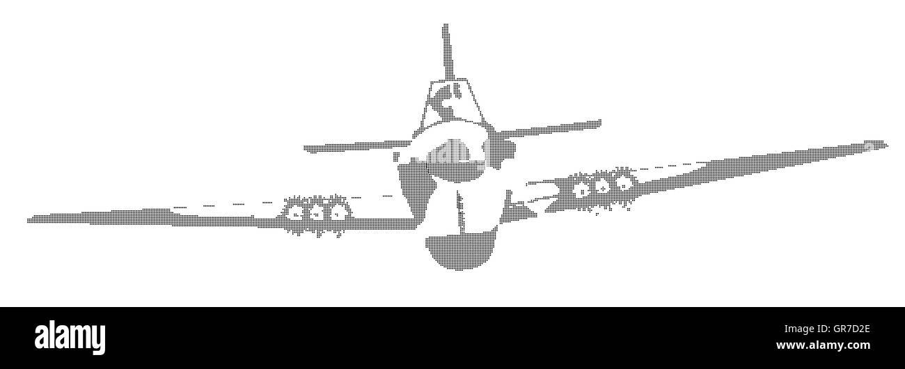 Guerra Mundial Dos aviones en semitonos aislado sobre un fondo blanco. Ilustración del Vector