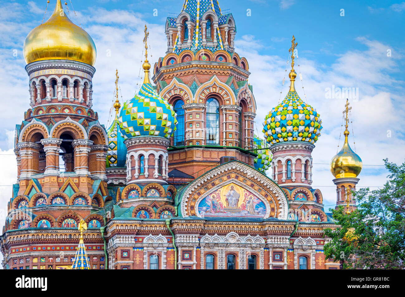 Iglesia del Salvador sobre la Sangre Derramada, San Petersburgo, Rusia Foto de stock