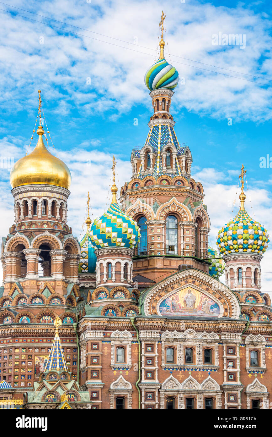 Iglesia del Salvador sobre la Sangre Derramada, San Petersburgo, Rusia Foto de stock