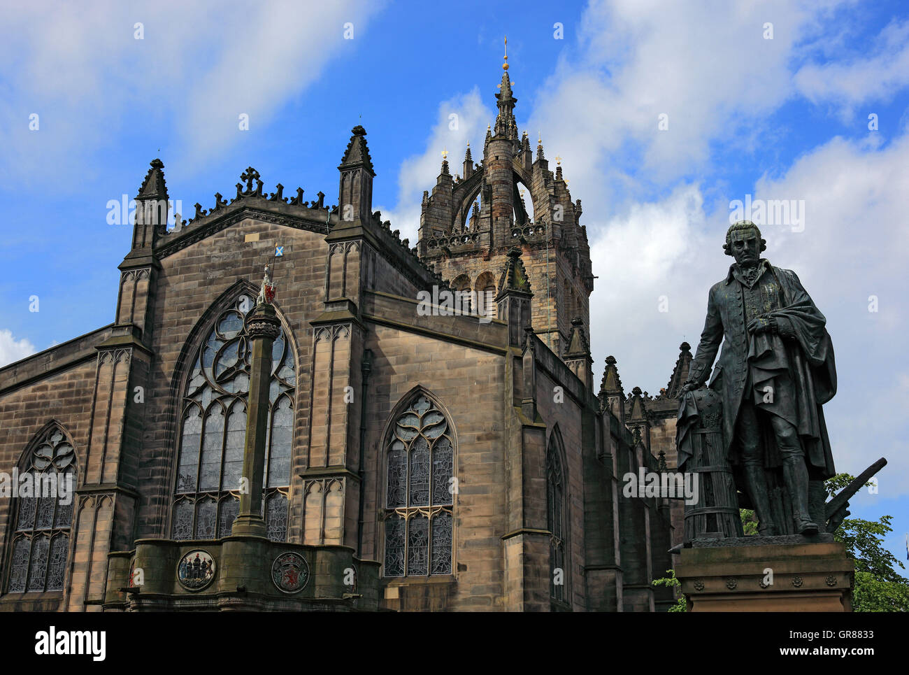 Escocia, Edimburgo, Saint Giles Kathedrale, también de alta Kirk de Edimburgo, antes de que la estatua de Walter Francis Montagu Douglas Foto de stock