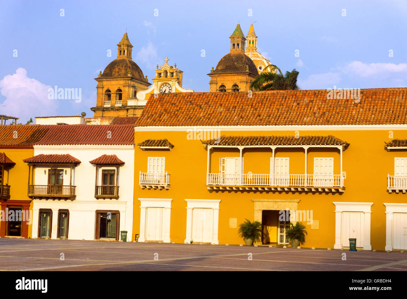 Plaza de la Aduana en Cartagena de Indias, Colombia Foto de stock