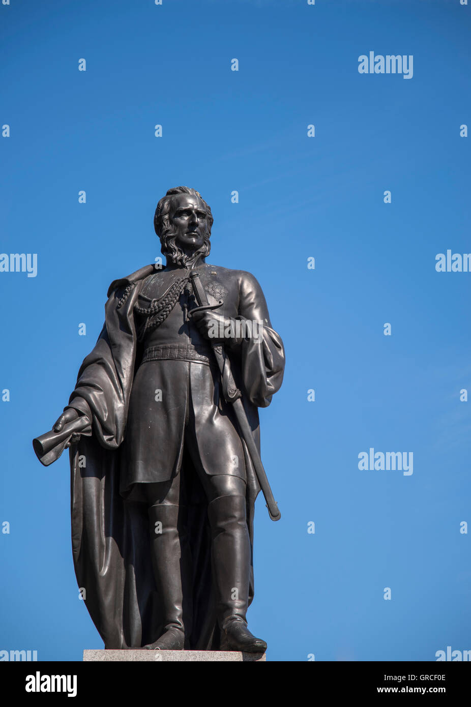 Estatua de Charles James Napier en Trafalgar Square, Londres, Inglaterra Foto de stock