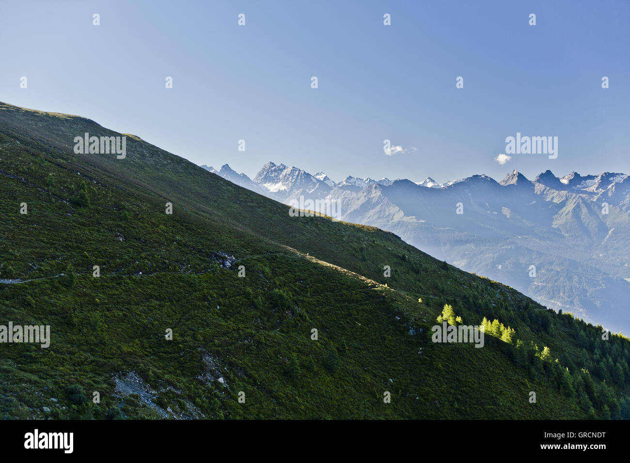 Ötztaler Alpen, Blick auf Dr.Angerer Weg Foto de stock