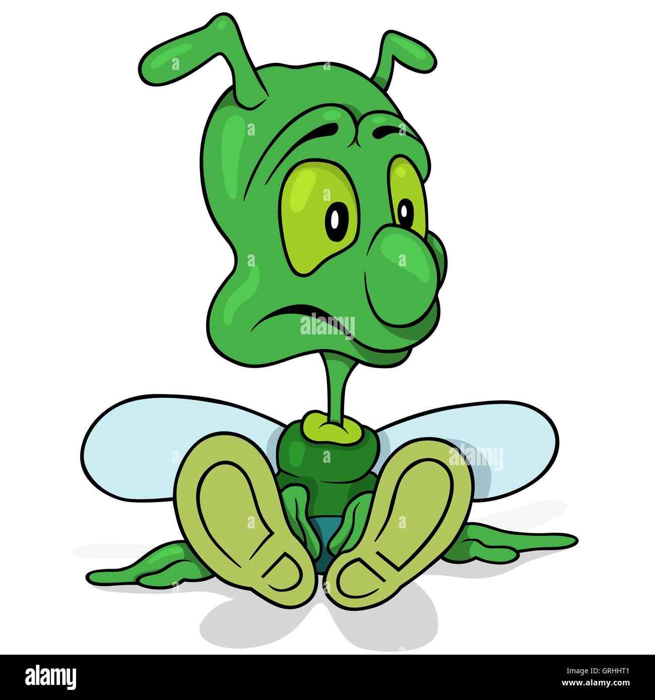 Sentado escarabajo verde Ilustración del Vector