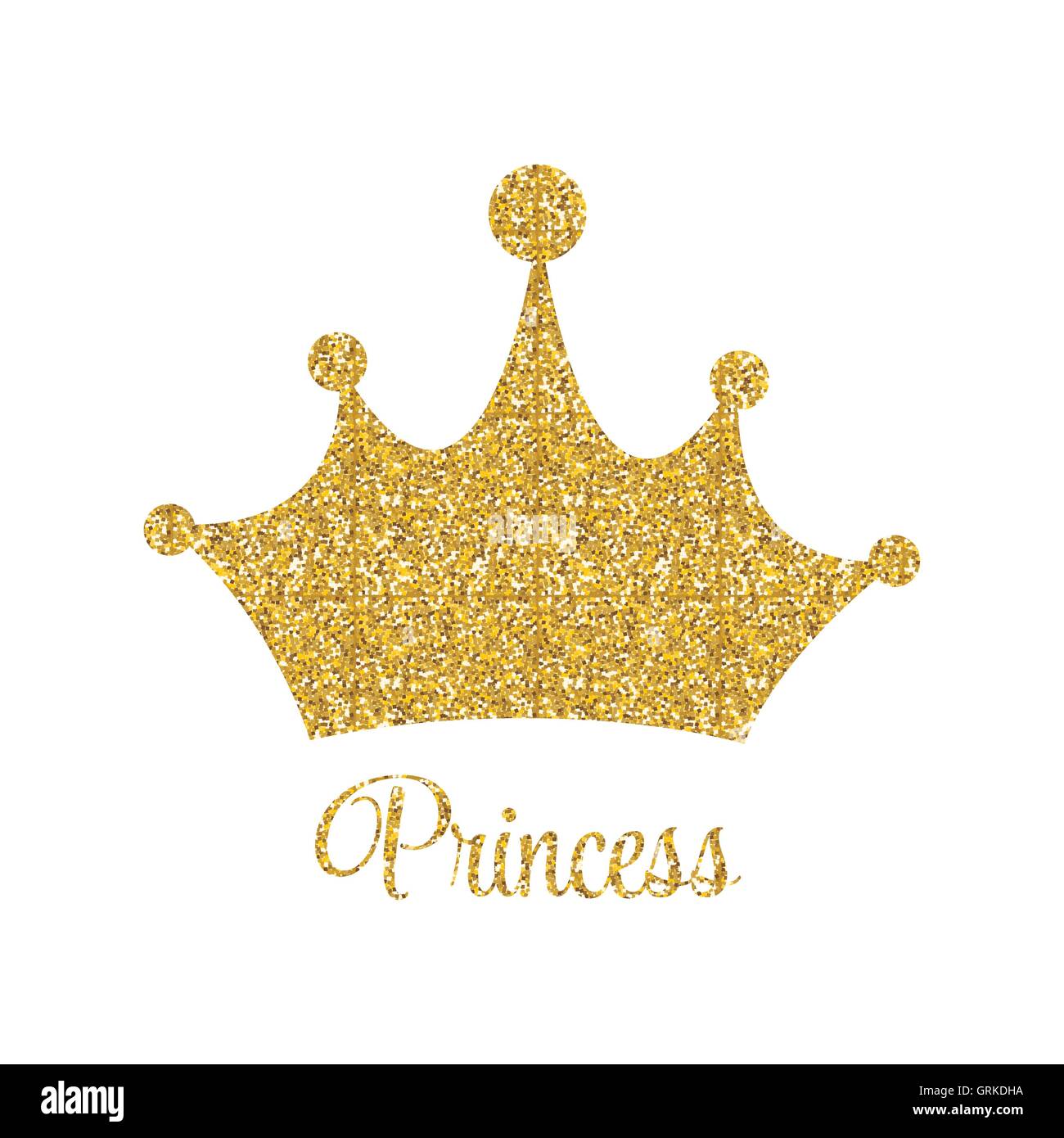La princesa dorada con corona de fondo brillante ilustración vectorial  Imagen Vector de stock - Alamy