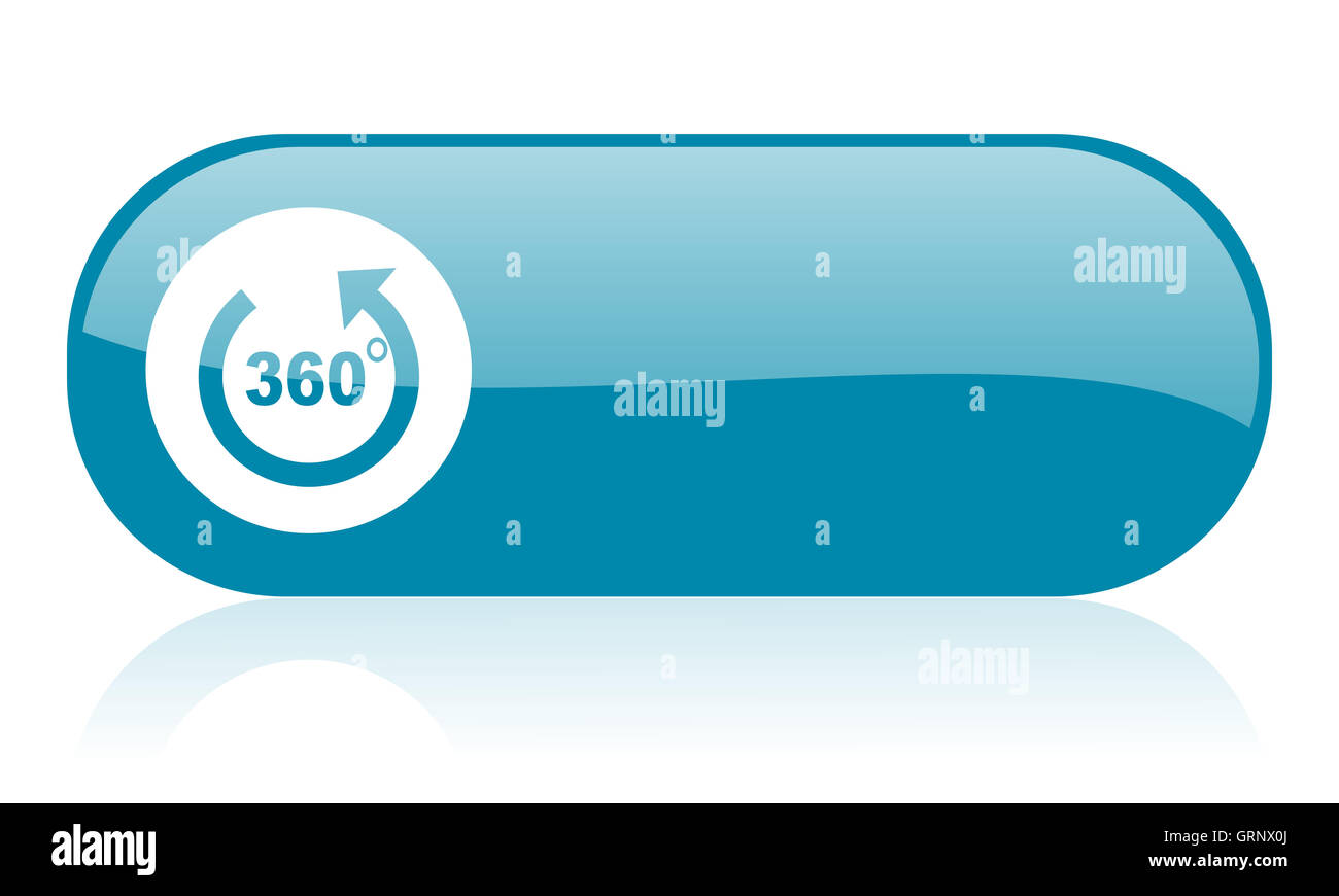 360 degrees Panorama web icono azul brillante Foto de stock