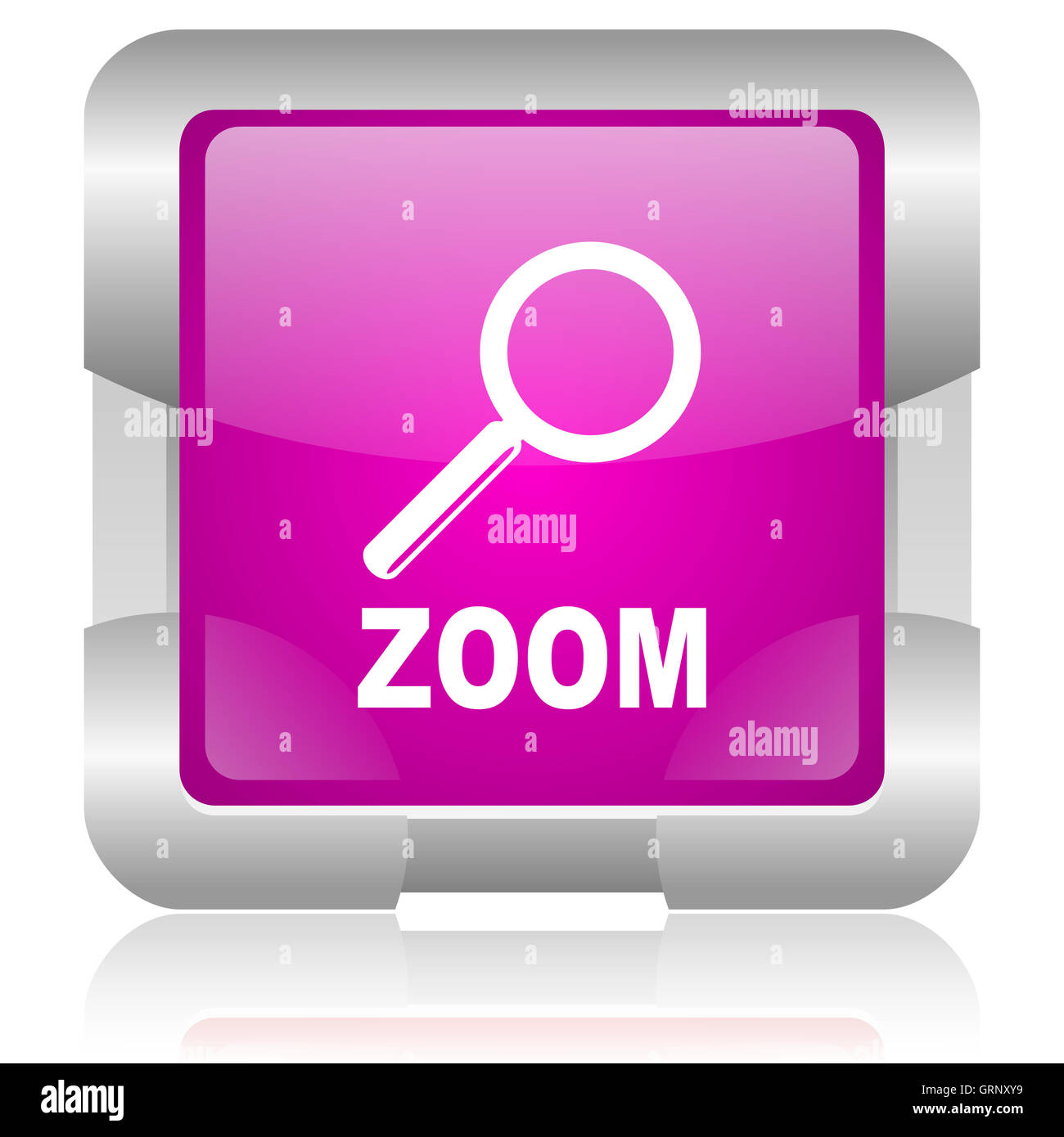 Zoom web icono cuadrado rosa brillante Fotografía de stock - Alamy