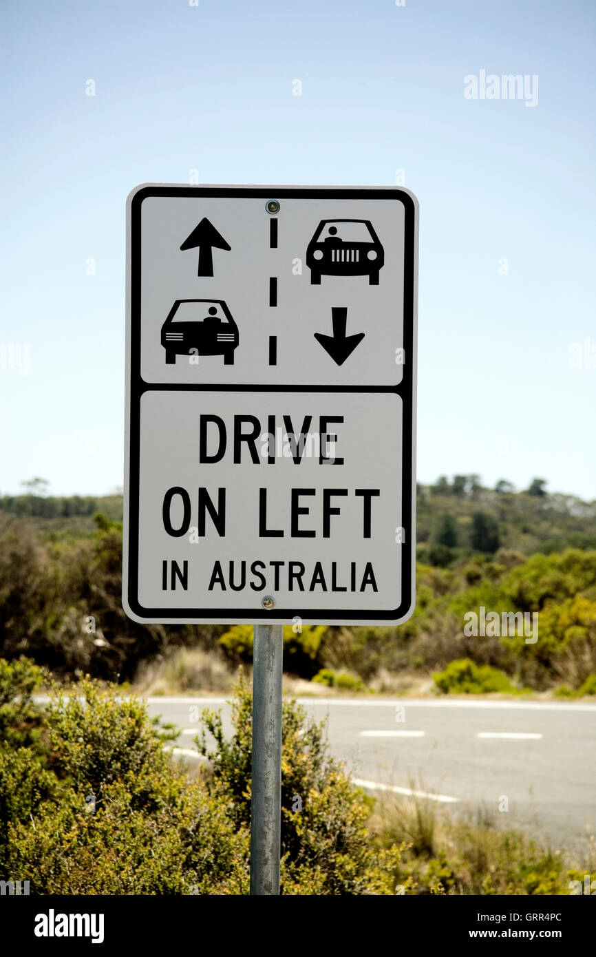 Señal de carretera en Australia Foto de stock