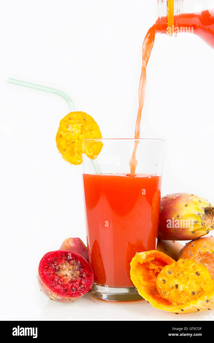 Los higos y el jugo de frutas Foto de stock