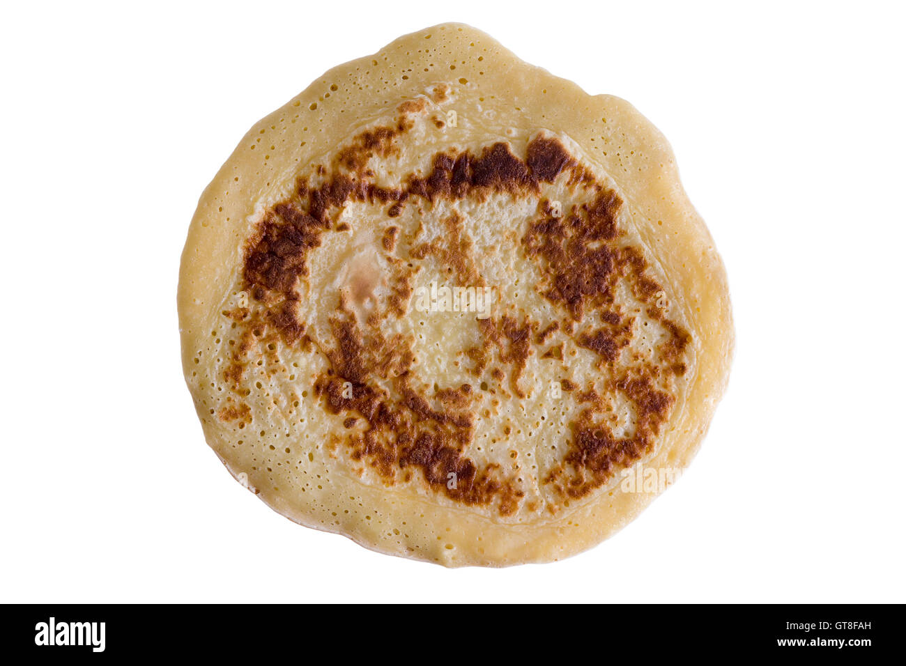 Solo Pancake bien cocinado con diferentes tonalidades de color marrón zonas pero no quemados