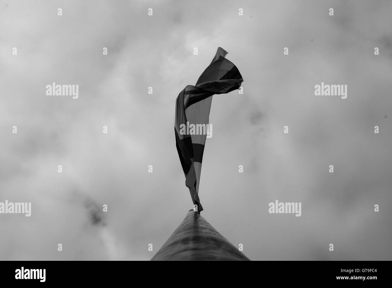 Bandera, asta de bandera, bandera, Flagstaff, perspectiva, Silueta