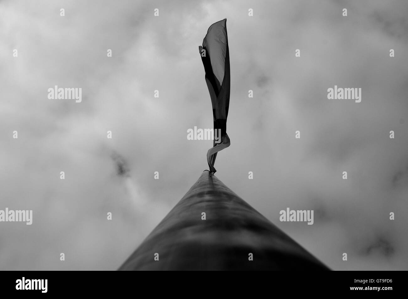 Bandera, asta de bandera, bandera, Flagstaff, perspectiva, Silueta