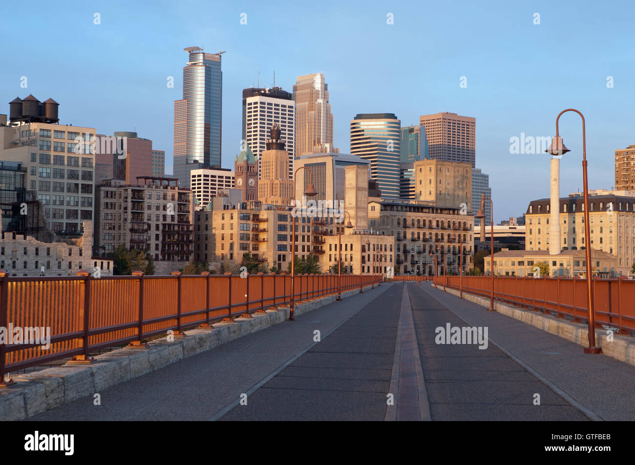 Minneapolis. Imagen de la ciudad de Minneapolis, temprano en la mañana. Foto de stock