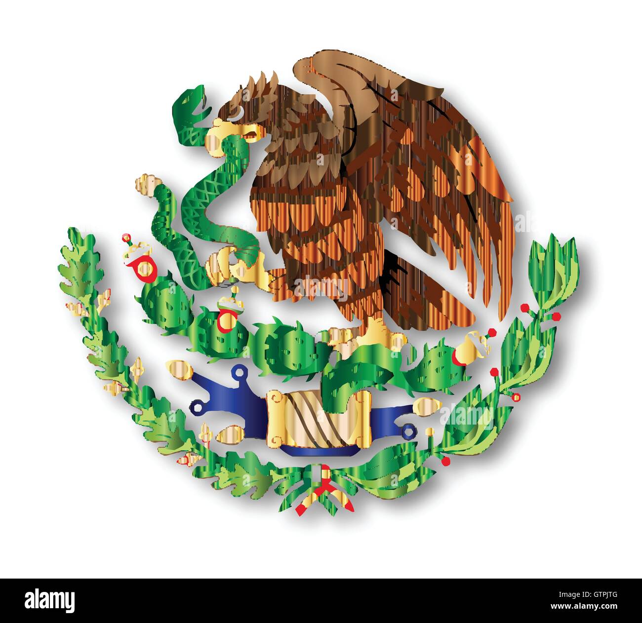Emblema del país sudamericano de México Ilustración del Vector