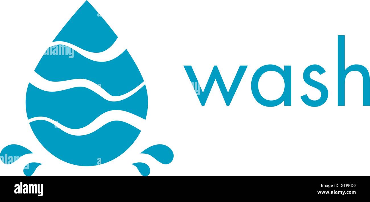 Color azul abstractos aislados waterdrop vector logo. Logotipo de agua. Ilustración de líquido. Signo de una bebida fresca. Mar,mar,río eleme Ilustración del Vector
