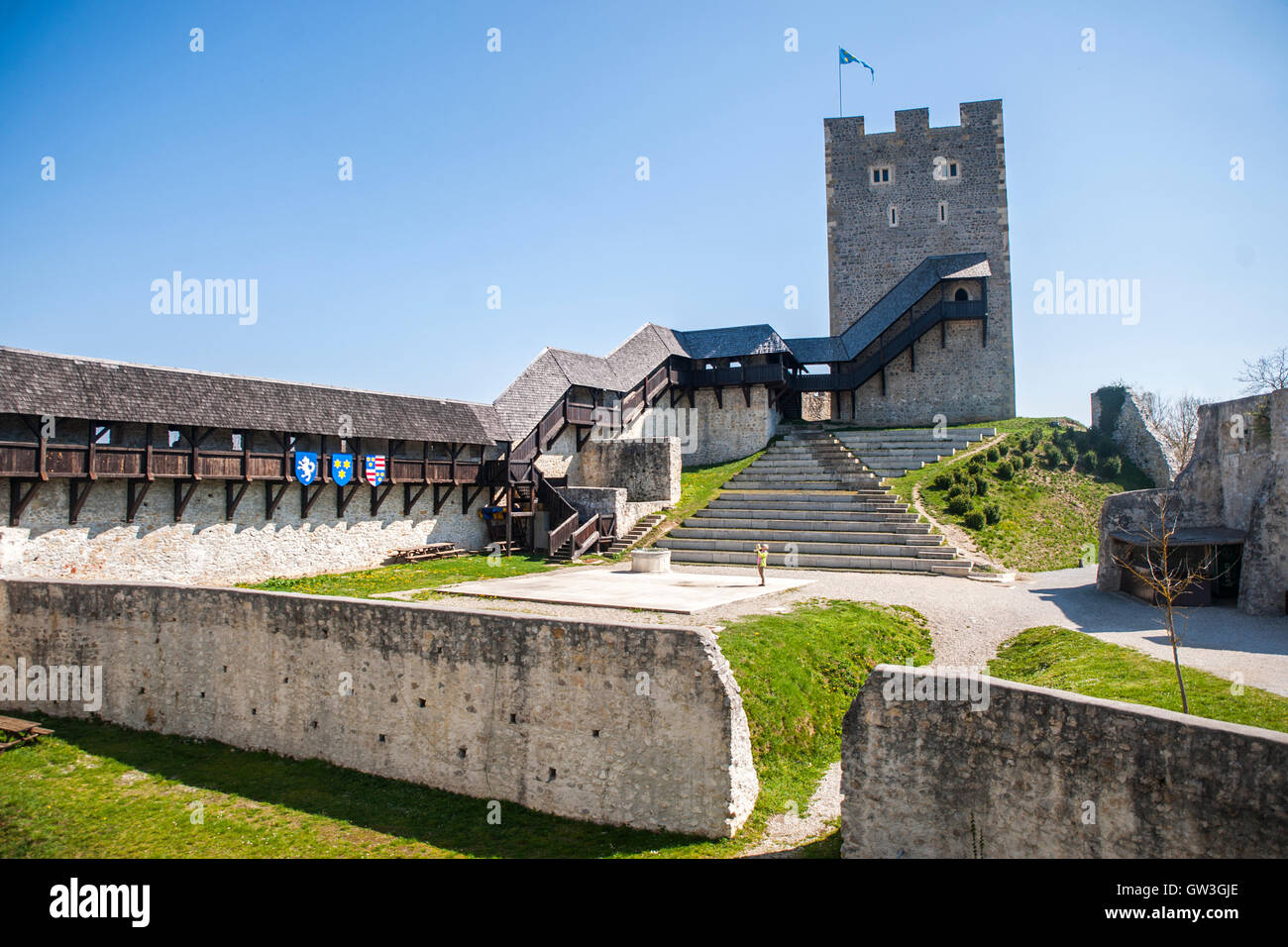 Castillo de Celje, atracción turística, Eslovenia Foto de stock