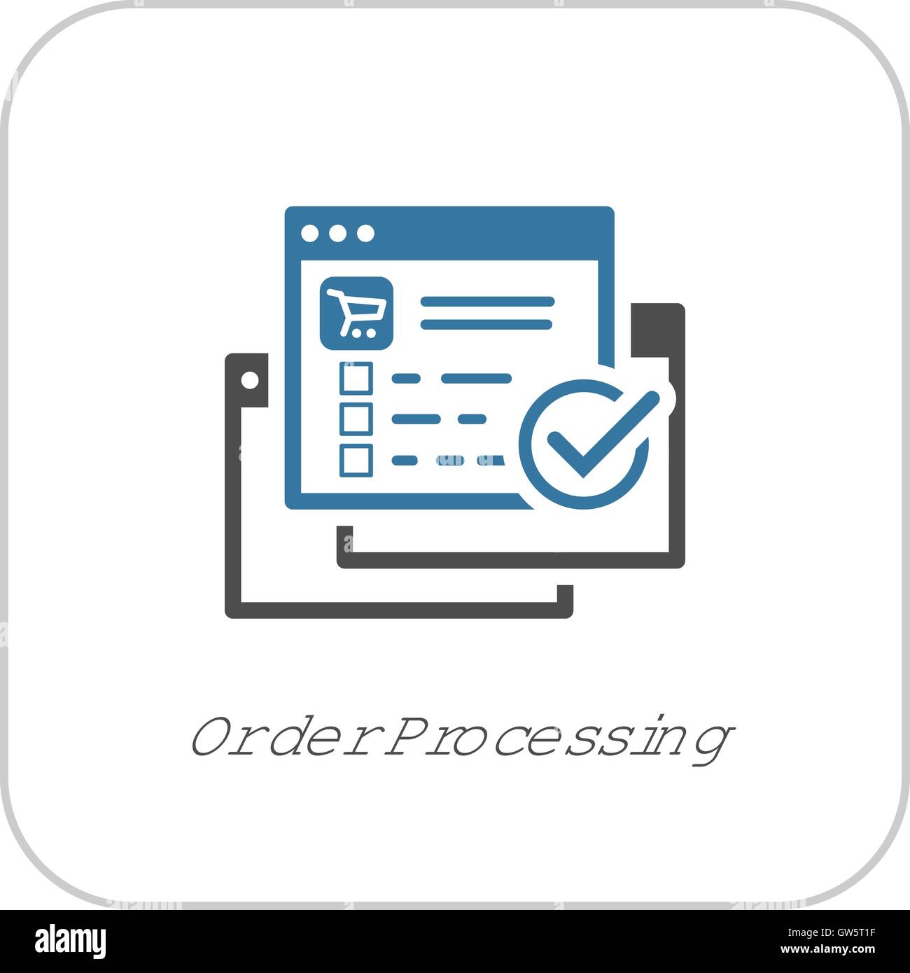 Icono de procesamiento de pedidos. Diseño plano Imagen Vector de stock -  Alamy