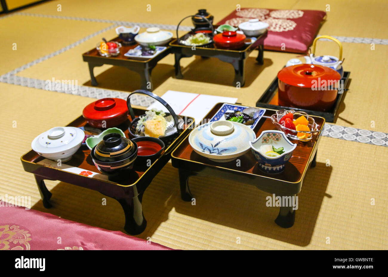 Monje budista japonés tradicional comida Foto de stock