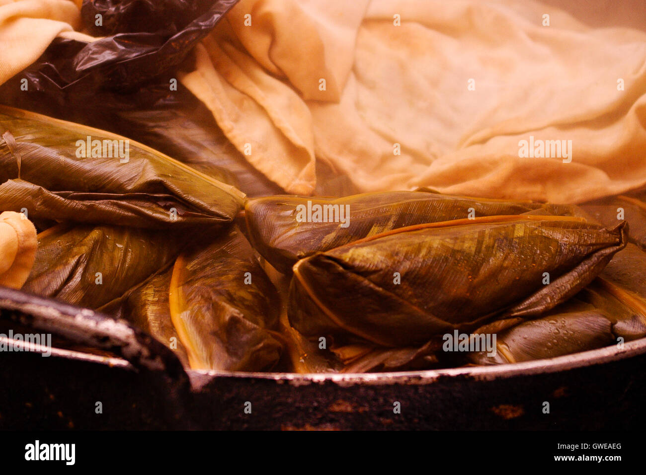 Tamales, áspero y delicioso sabor exótico entre salada y dulce