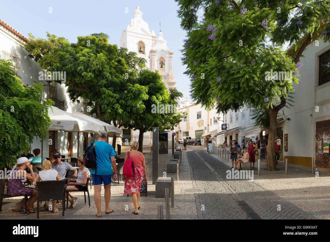El centro de la ciudad de Lagos, Algarve, Portugal, Europa Foto de stock