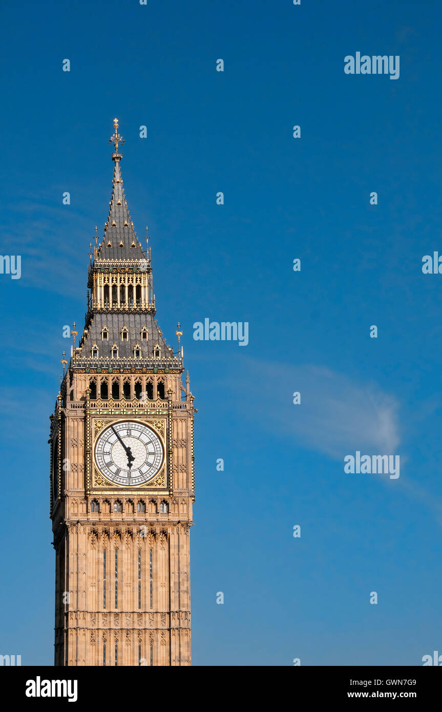 Torre del reloj Big Ben, las Casas del Parlamento, Londres, Inglaterra, Reino Unido. Foto de stock