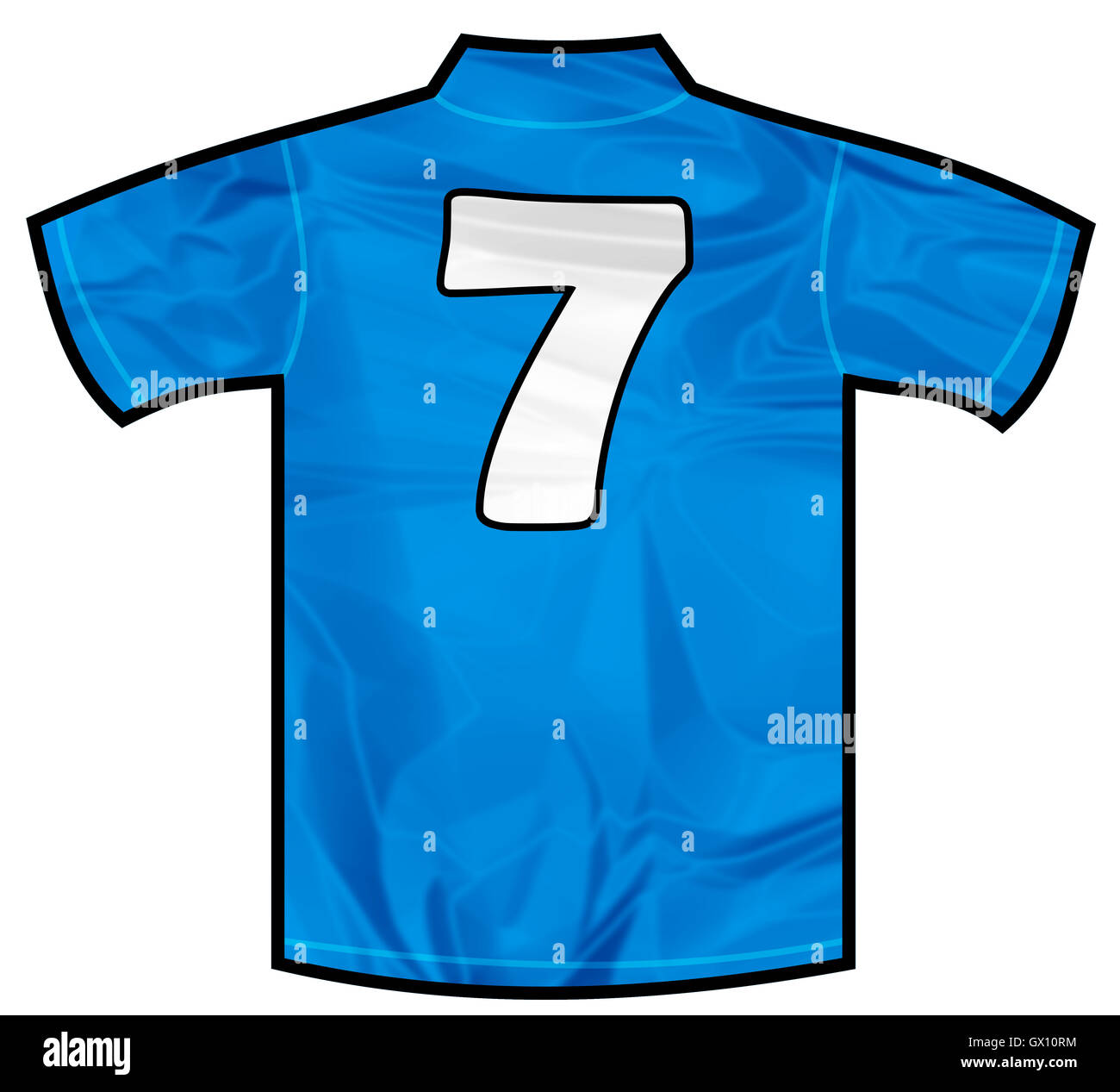 Camiseta azul siete Foto de stock