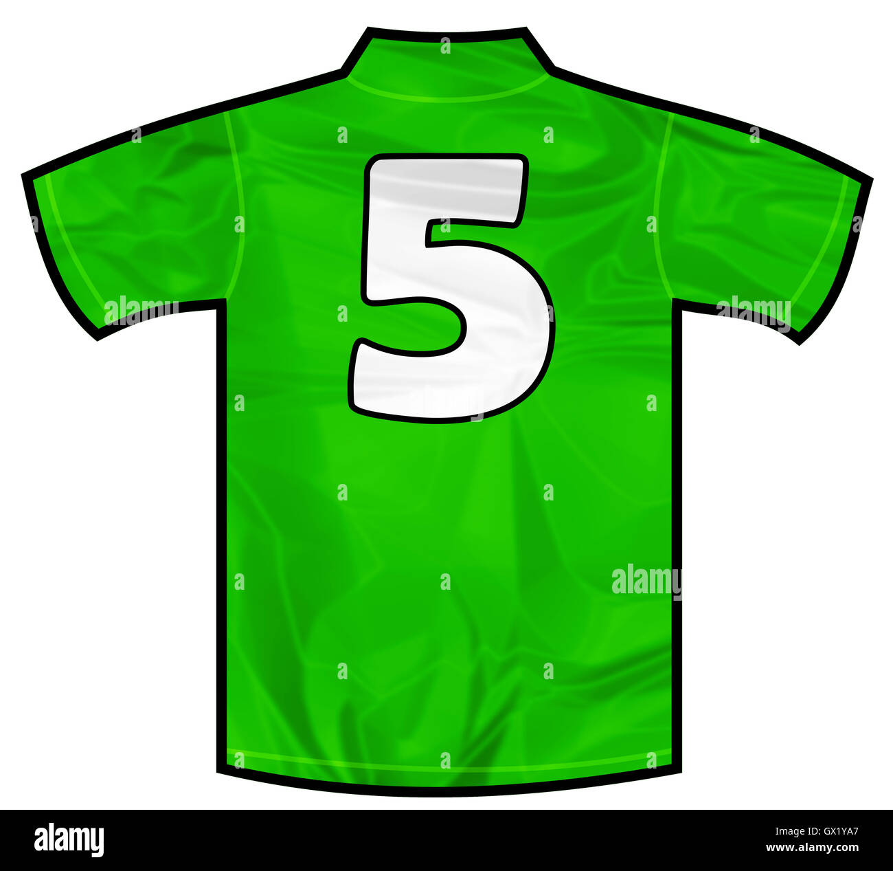 Camiseta verde cinco Foto de stock