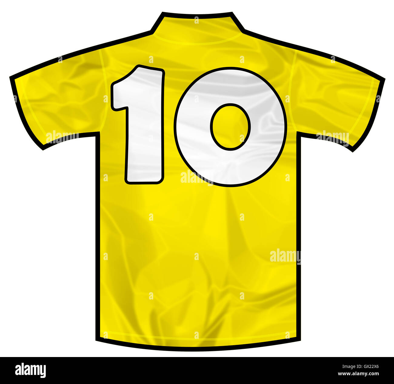 Camiseta amarilla 10 Foto de stock