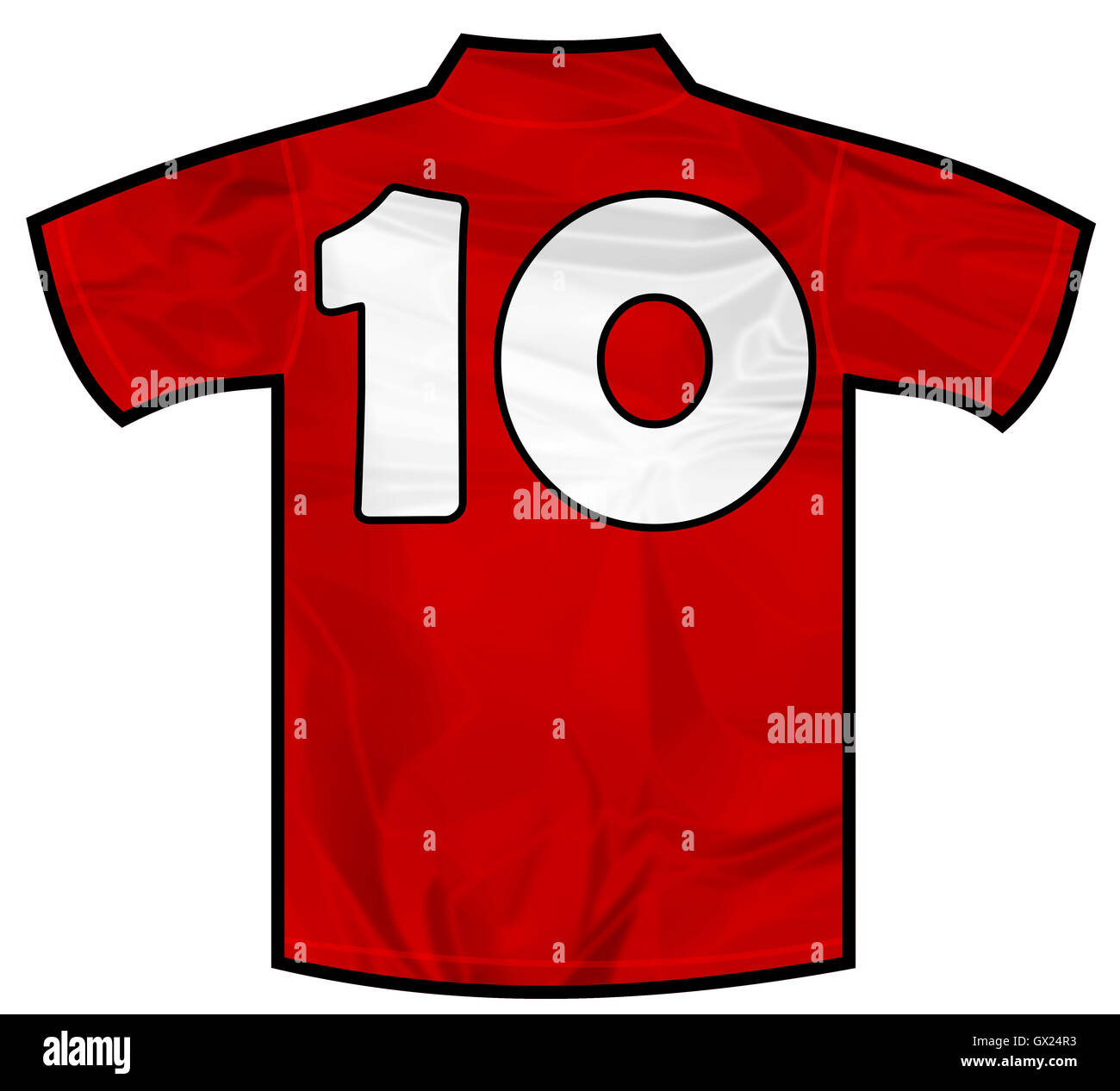 Camisa roja diez Foto de stock